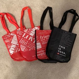 Lululemon Reusable Shopping Totes 4 smalls